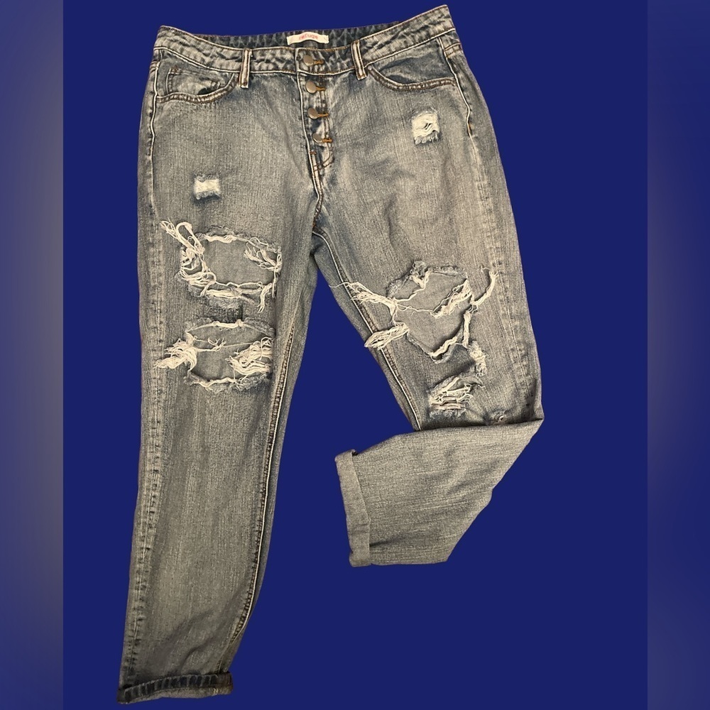 3/$15 Rampage Distressed button fly Jeans Charlotte Russe Size 12